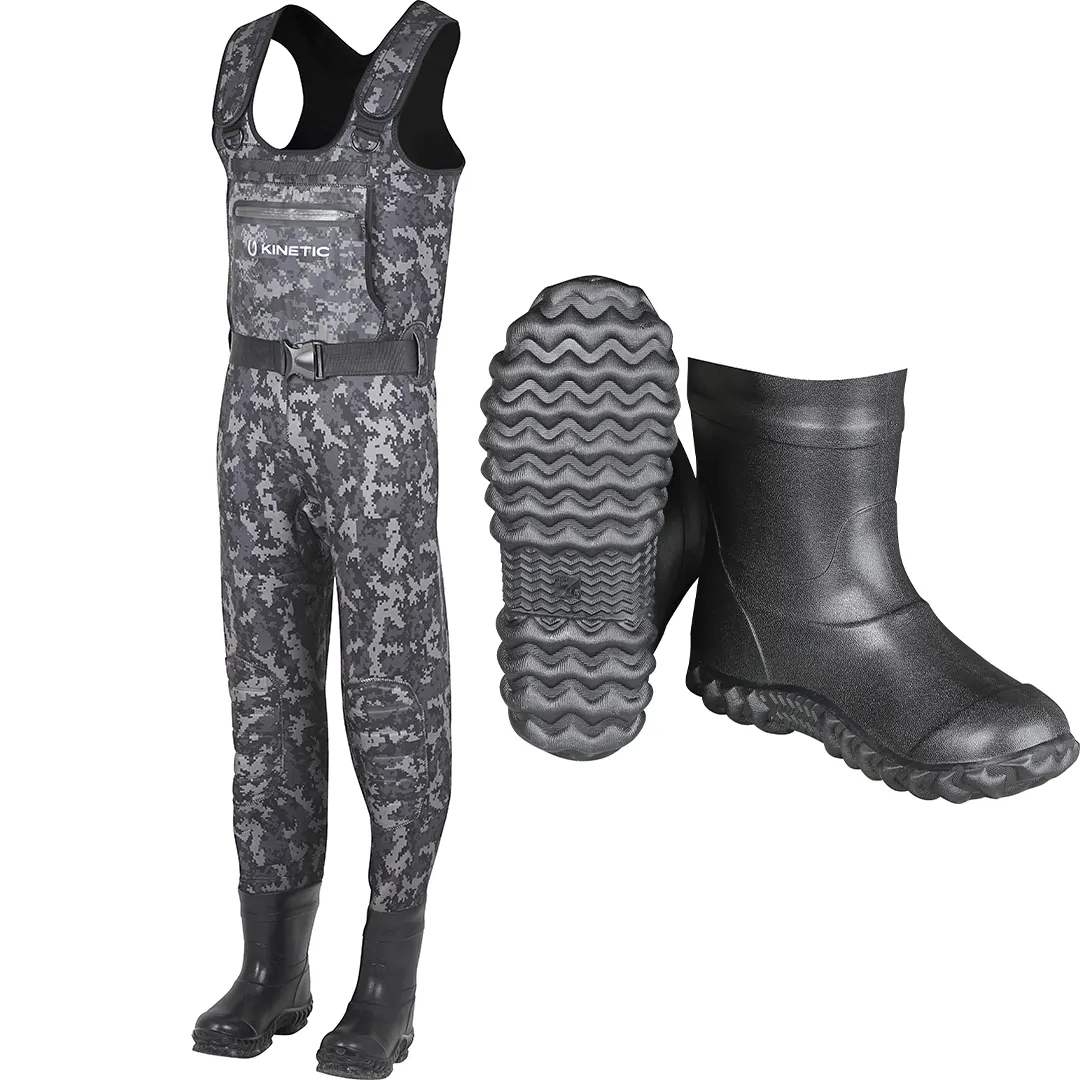 Kinetic NeoRush Bootfoot Camouflage Waders 40-41 Cleated (Gummi) - Neopren waders