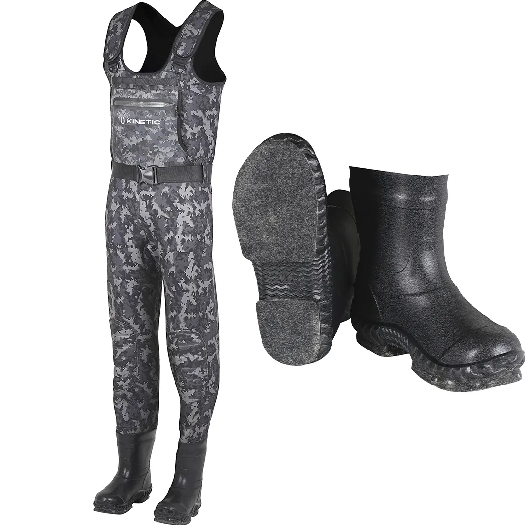 Kinetic NeoRush Bootfoot Camouflage Waders 40-41 Filt - Neopren waders