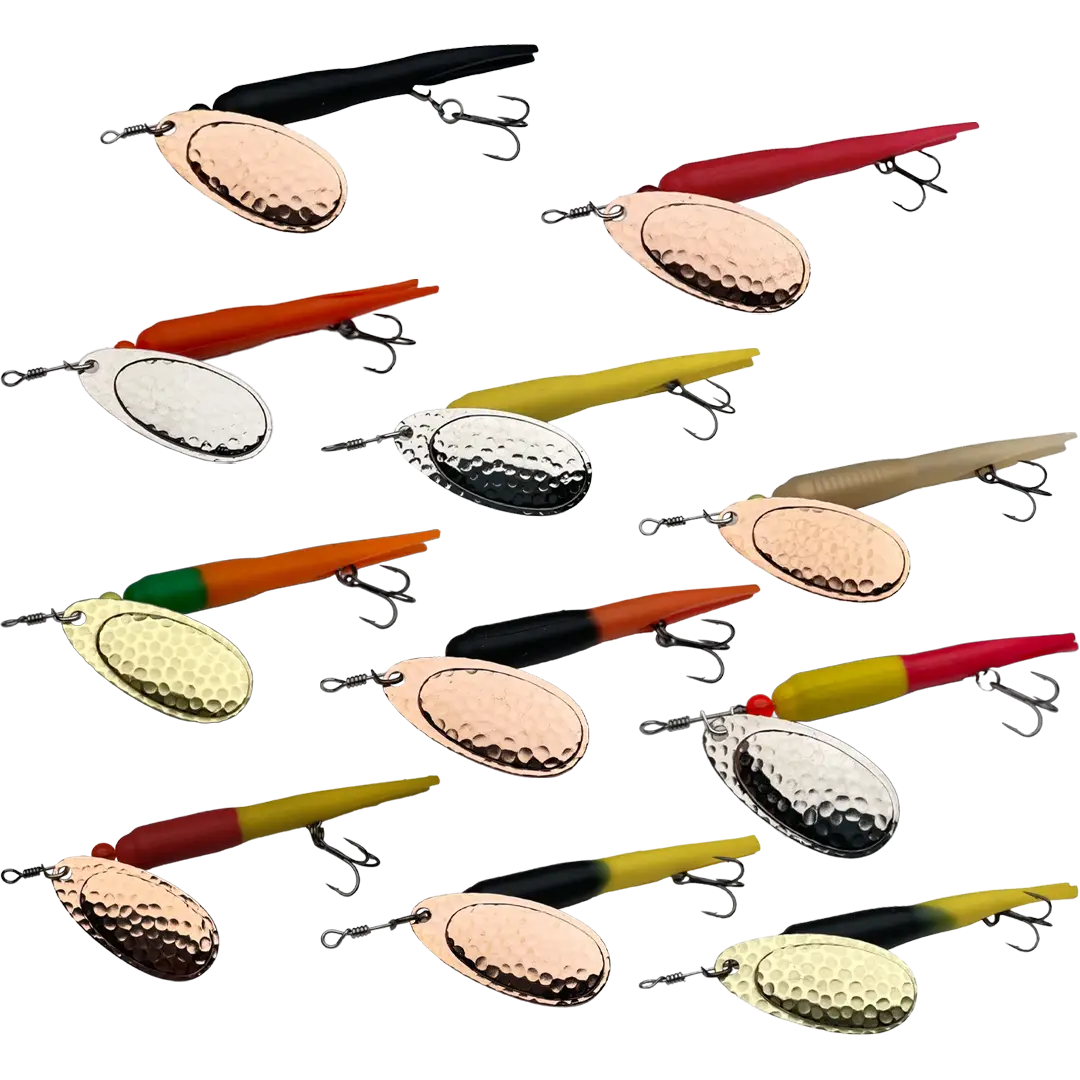 KarlK Upstream Kondomspinner 24 Gram Sort/Gul Med Kobber Blad - Spinner