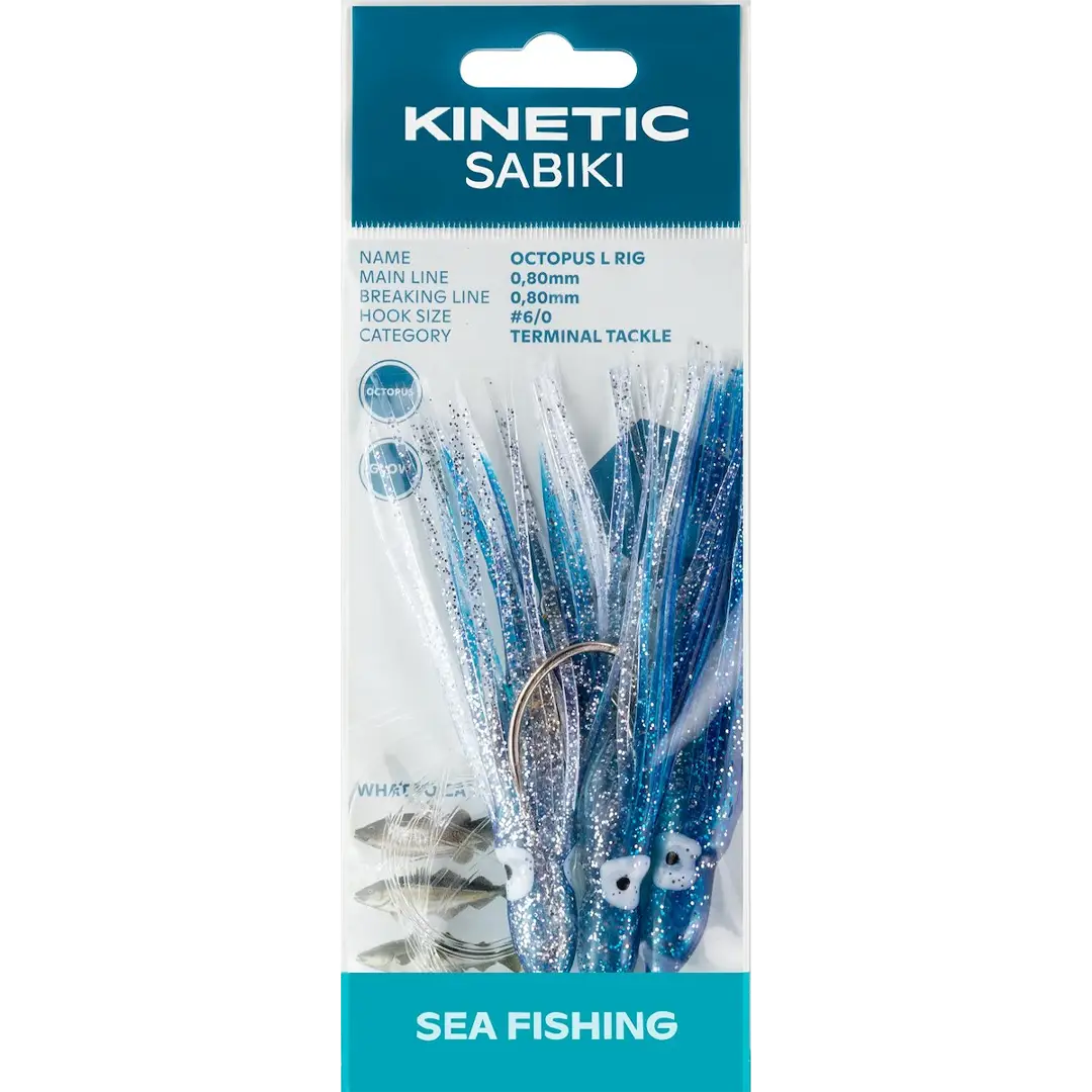Kinetic Sabiki Octopus Rig Large Blue/Red - Torskeforfang