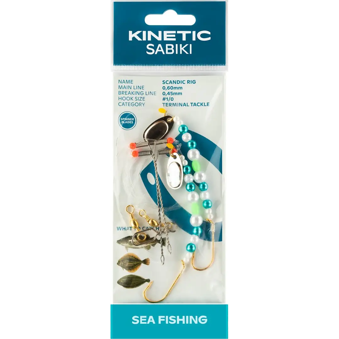 Kinetic Sabiki Scandic Rig Pearl/Blue - Fladfiskeforfang