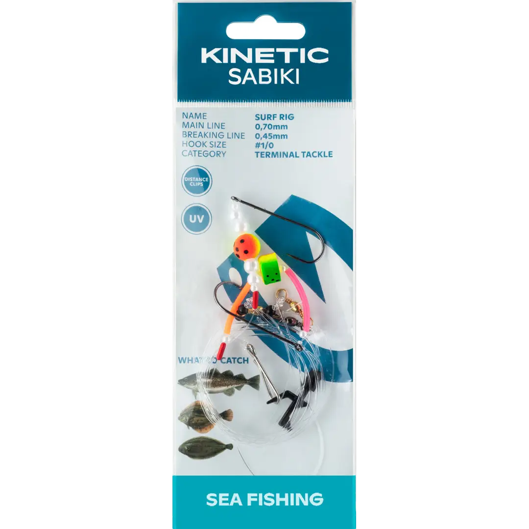 Kinetic Sabiki Surf Rig Firetiger/Pearl - Surf Rigs