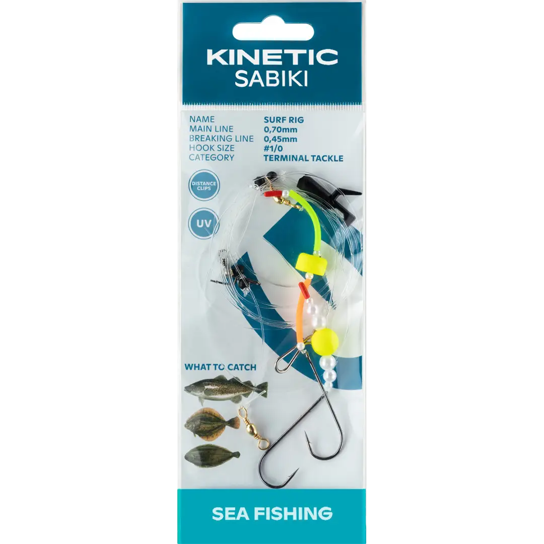 Kinetic Sabiki Surf Rig Yellow/Pearl - Surf Rigs