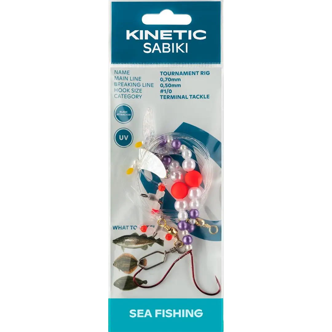 Kinetic Sabiki Tournament Rig Orange Pearl/Silver - Fladfiskeforfang