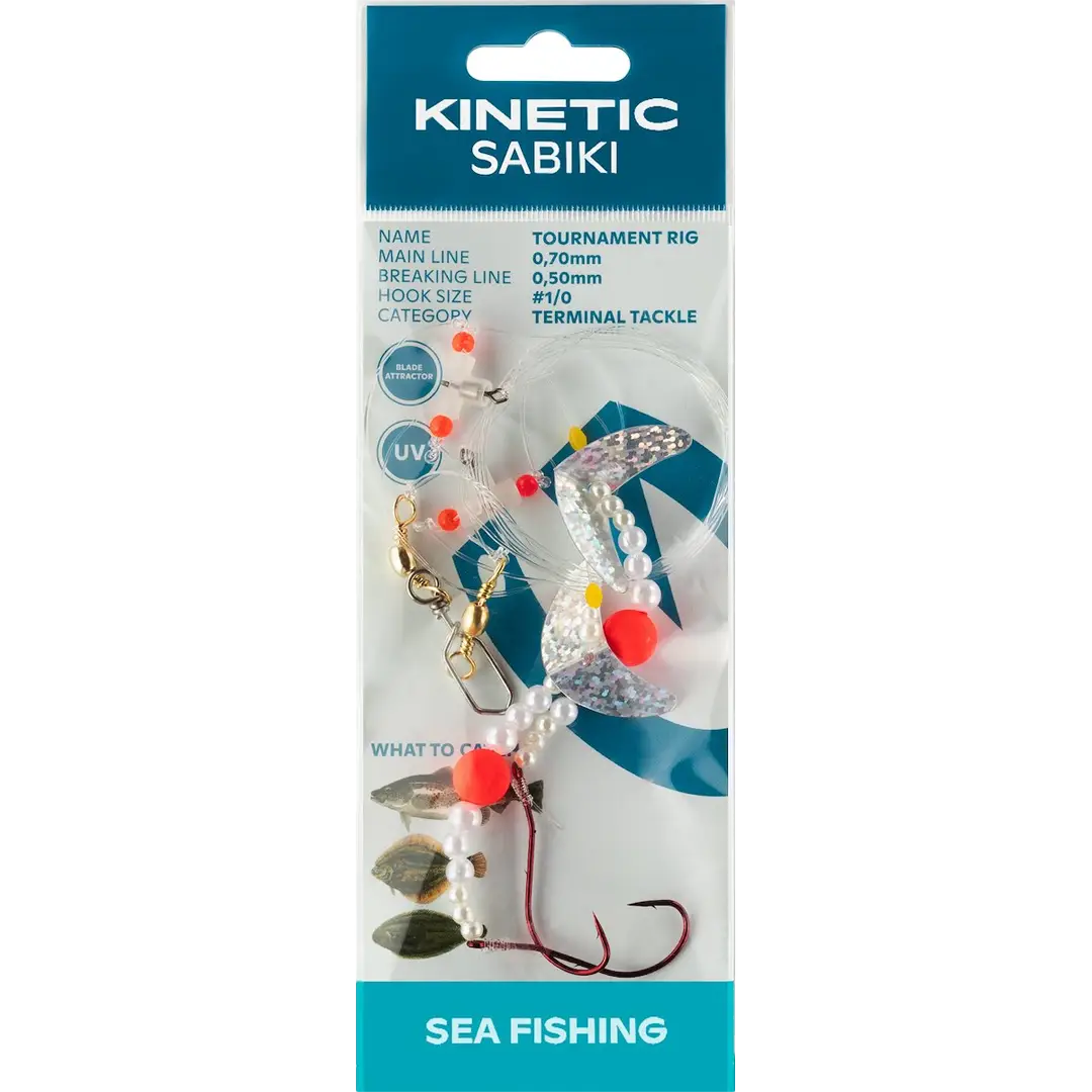 Kinetic Sabiki Tournament Rig Pink Pearl/Silver - Fladfiskeforfang