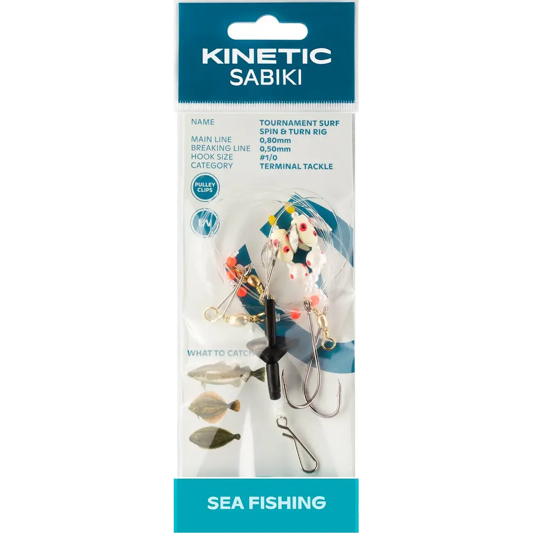 Kinetic Sabiki Tournament Surf Spin & Turn Rig Pearl - Surf Rigs