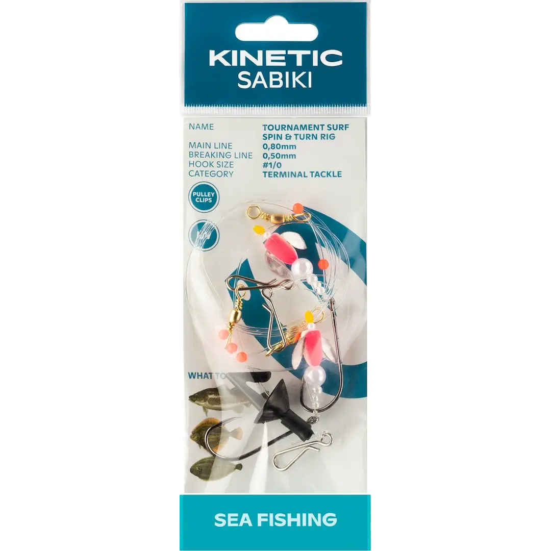 Kinetic Sabiki Tournament Surf Spin & Turn Rig Pink - Surf Rigs