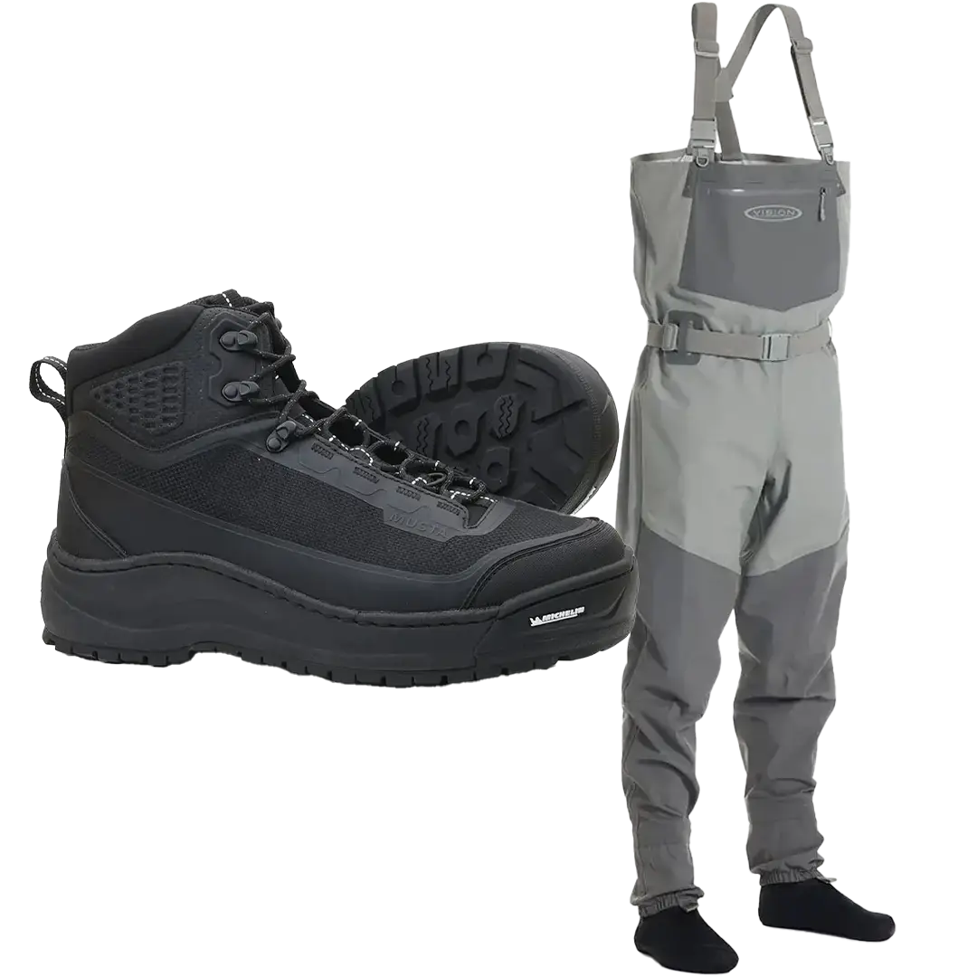 Vision Koski Grey + Musta Hiker Waders Sæt - Waders Sæt