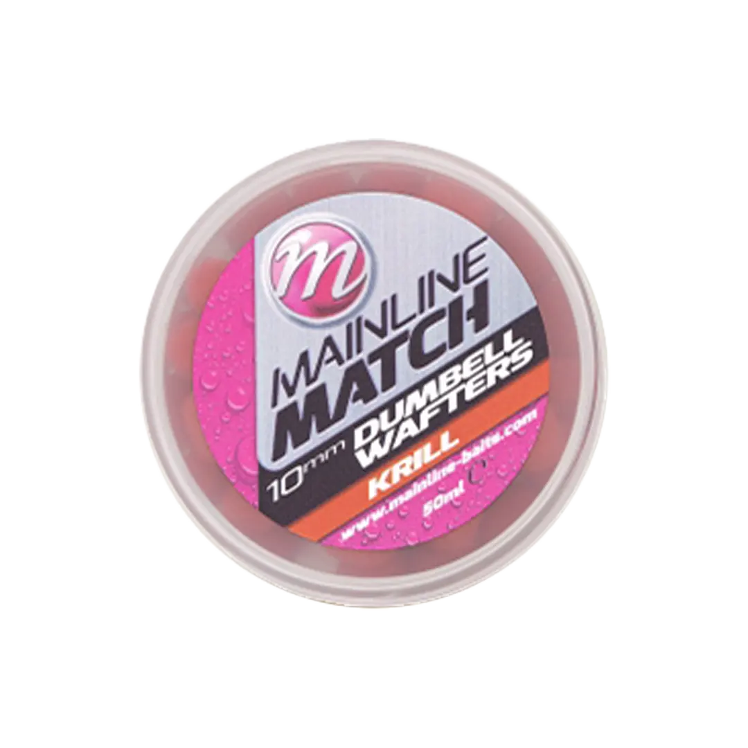 Mainline Match Dumbell Wafters 10mm Red - Krill - Pop-up Boilies