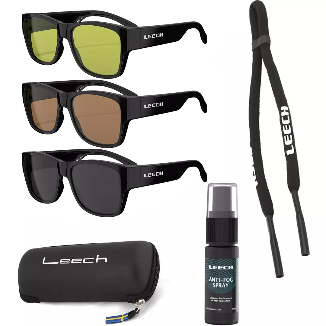 Leech Cover Polaroid Solbrille Pakke - Fiskebriller