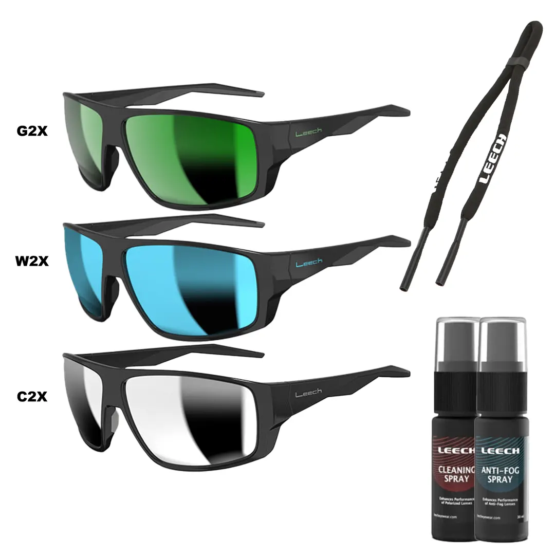Leech Tarpoon Polaroid Solbrille Pakke - Fiskebriller