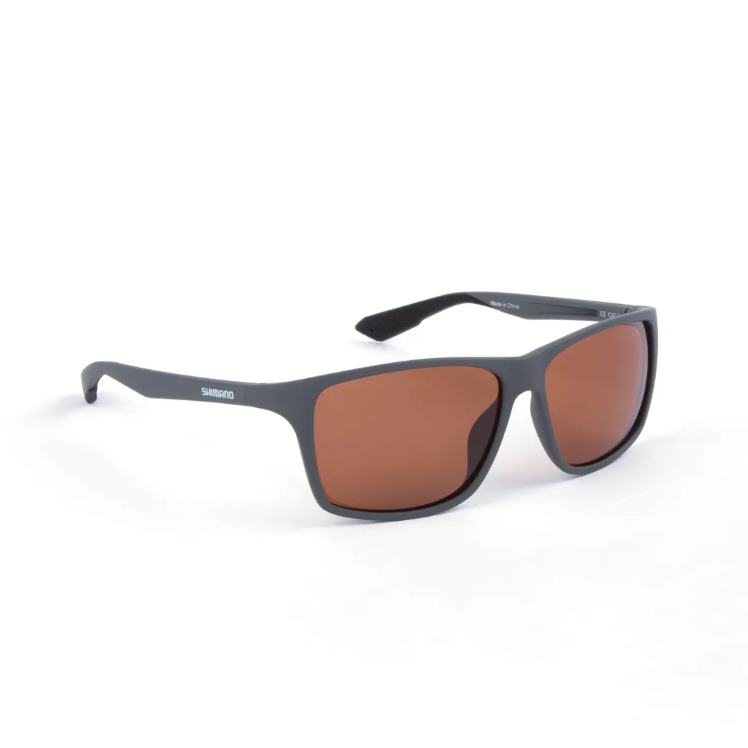 Shimano Polaroid Solbriller Matte Dark Grey & Copper - Fiskebriller
