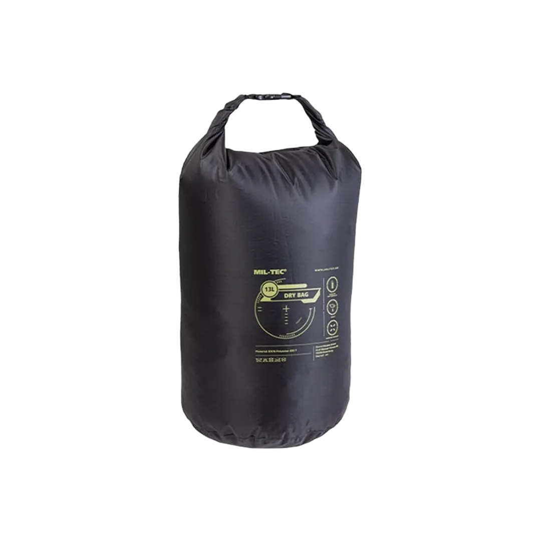 Mil-Tec Dry Bag Black 13 Liter - Drybags/vandtætte poser