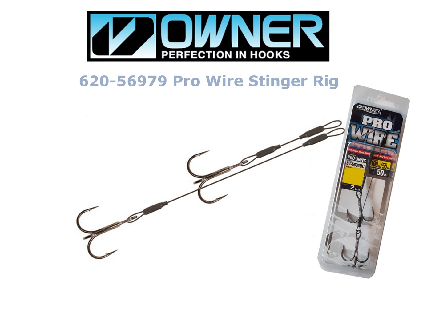 Owner Pro Wirerig Stinger Rig 2-Pak st. 2/0 - Wire-floucarbon forfang & Stingers