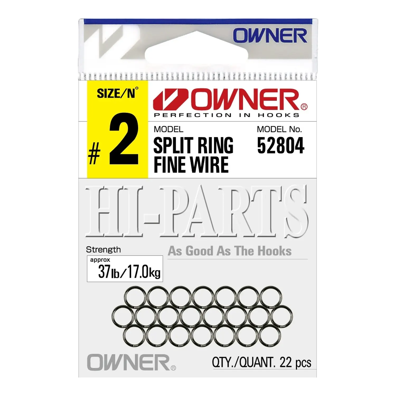 Owner Split Ring Fine Wire #00 4,5kg 24stk - Blinklåse/Svirvel