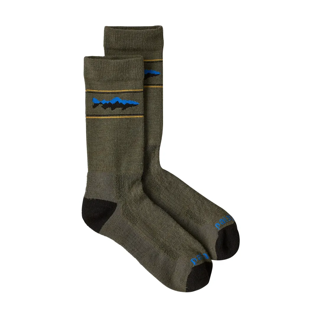 Patagonia Merino Wool Blend Crew Socks MTBA (Mountain Trout: Basin Green) L (42-45) - Strømper