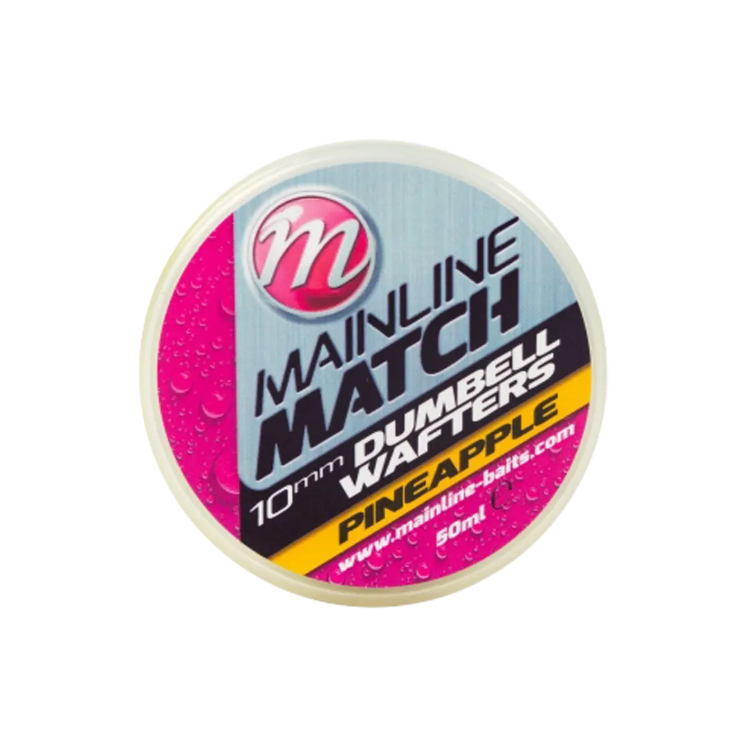 Mainline Match Dumbell Wafters 10mm Yellow - Pineapple - Pop-up Boilies