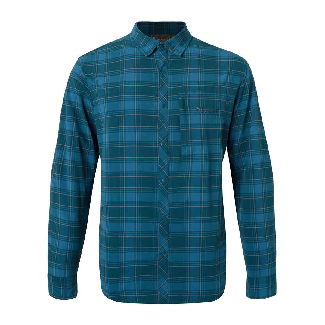 Pinewood Abisko Trekking L/S Shirt Men's Teal Blue XXXL - Langærmede skjorter