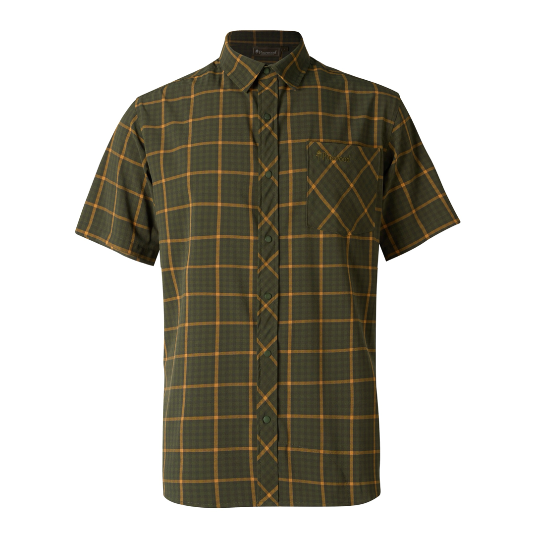 Pinewood Outdoor S/S Shirt Men's Green (grøn) M - Kortærmede skjorter