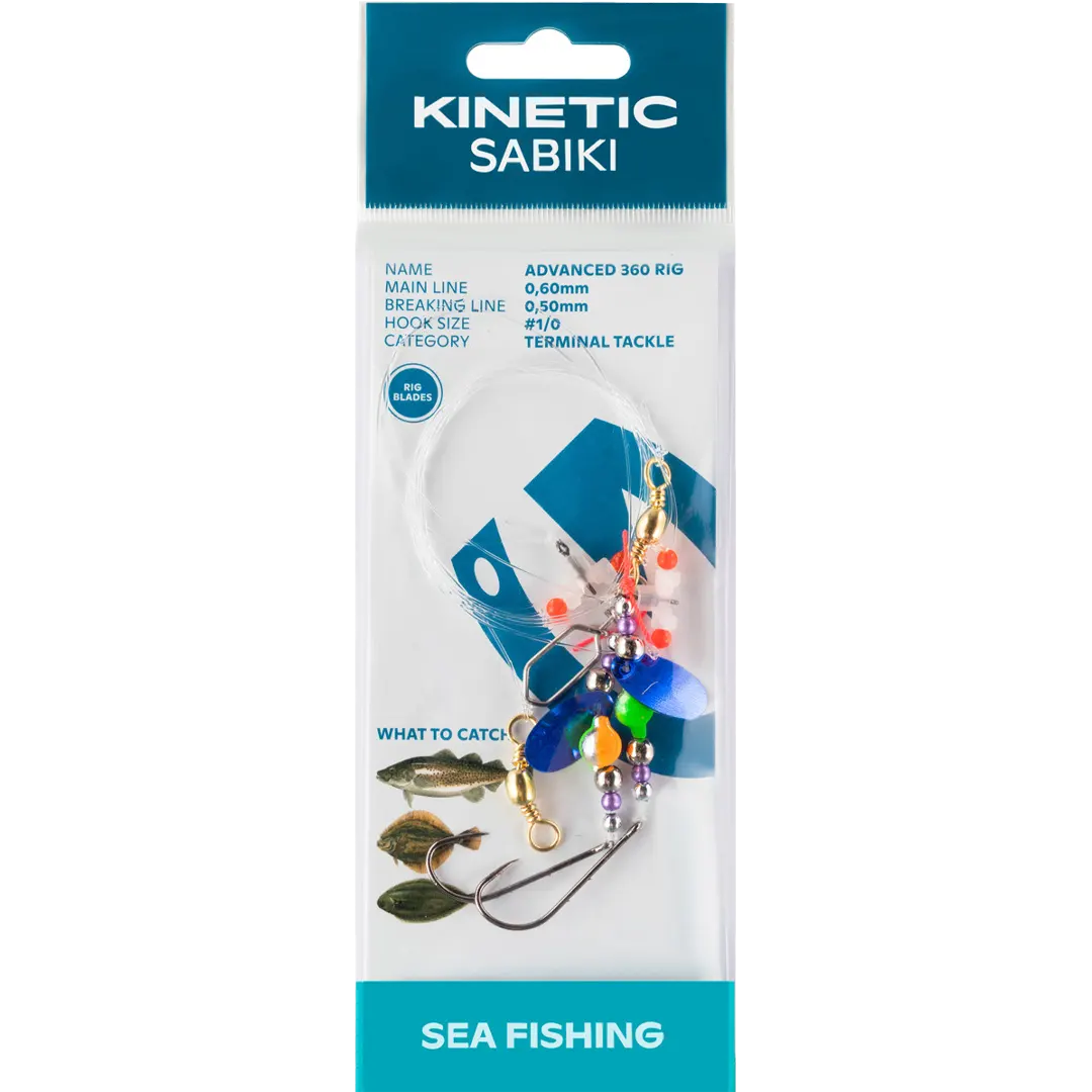 Kinetic Sabiki Advanced 360 Rig Pink/Green - Fladfiskeforfang