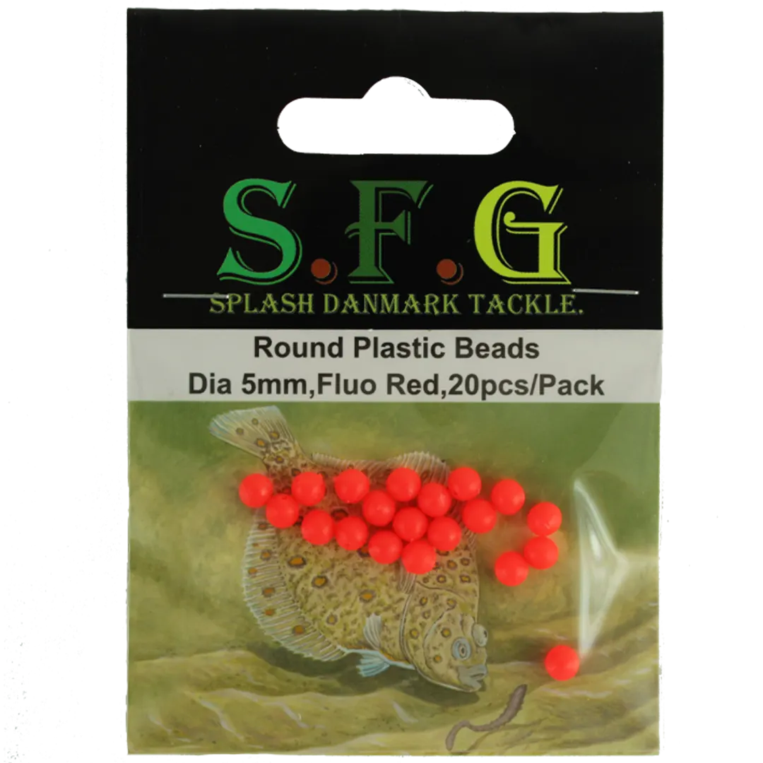SFG Hårde Plastik Perler Rød 5 mm - Diverse