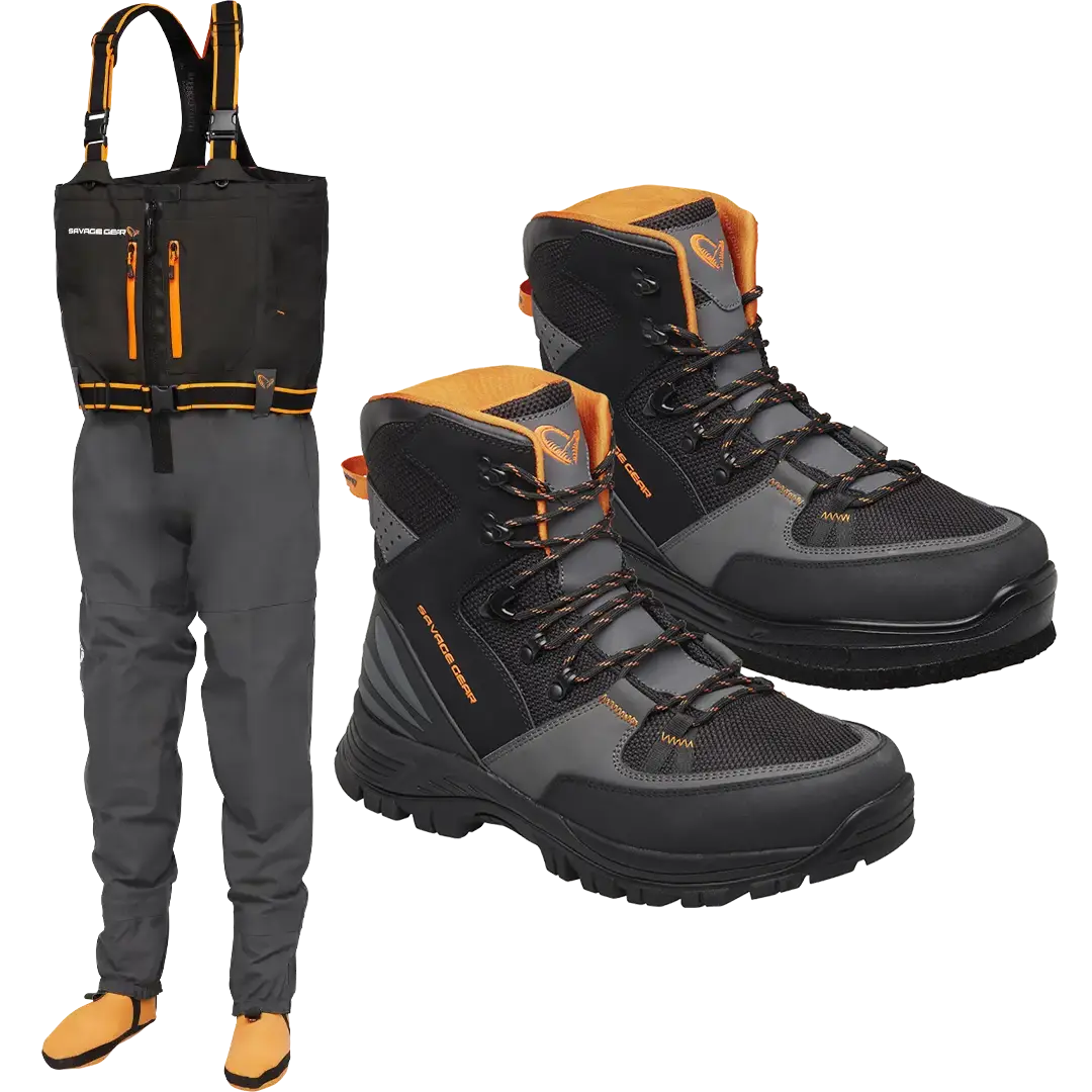 Savage Gear SG8 Chest Zip Waders Combo - Waders Sæt