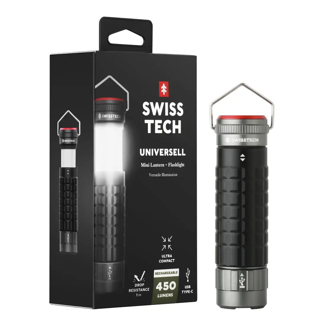 SwissTech Universell 450lm Genopladelig Multilygte - Lommelygter