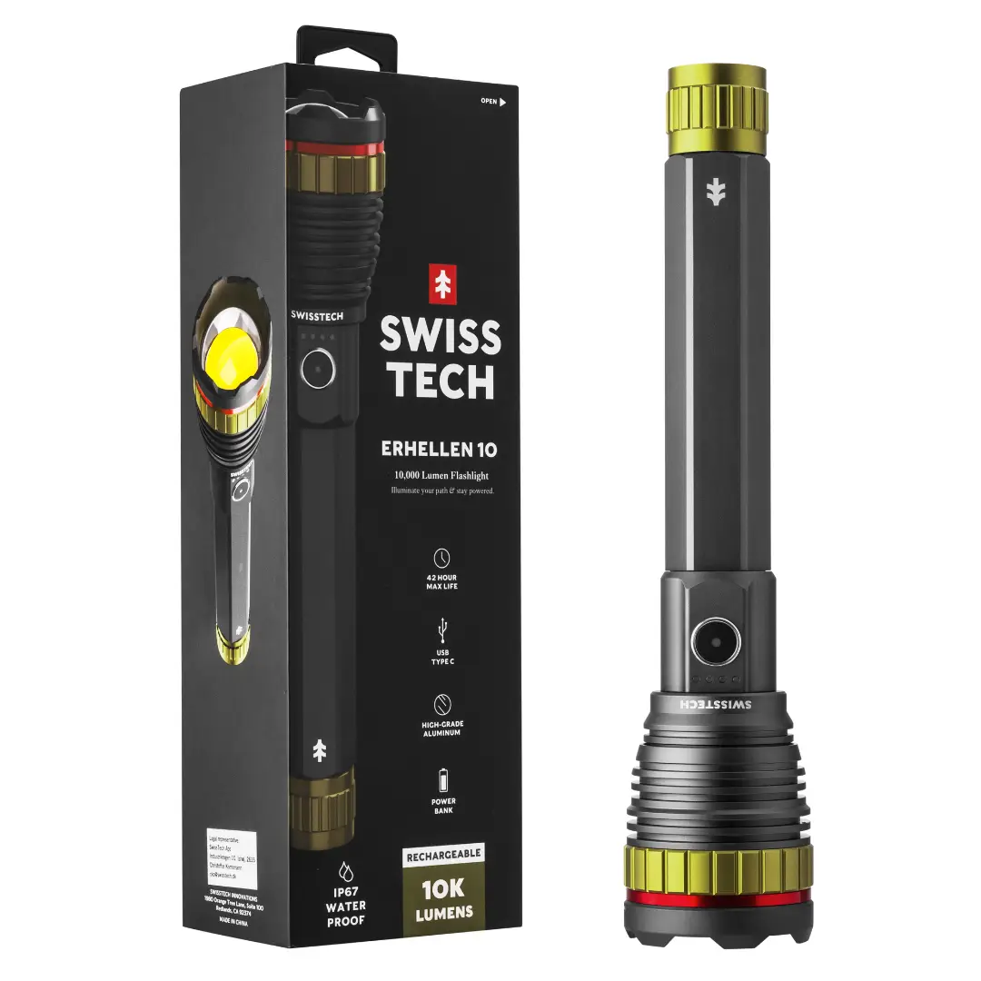 SwissTech Erhellen 10 10000lm Genopladelig Lommelygte - Lommelygter