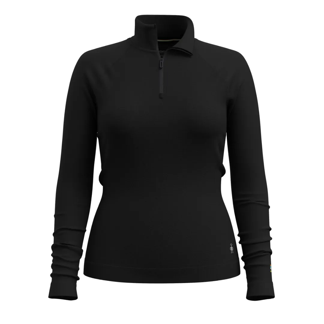 Smartwool Women's Classic Thermal Merino Base Layer 1/4 Zip Black (sort) XL - Undertøj