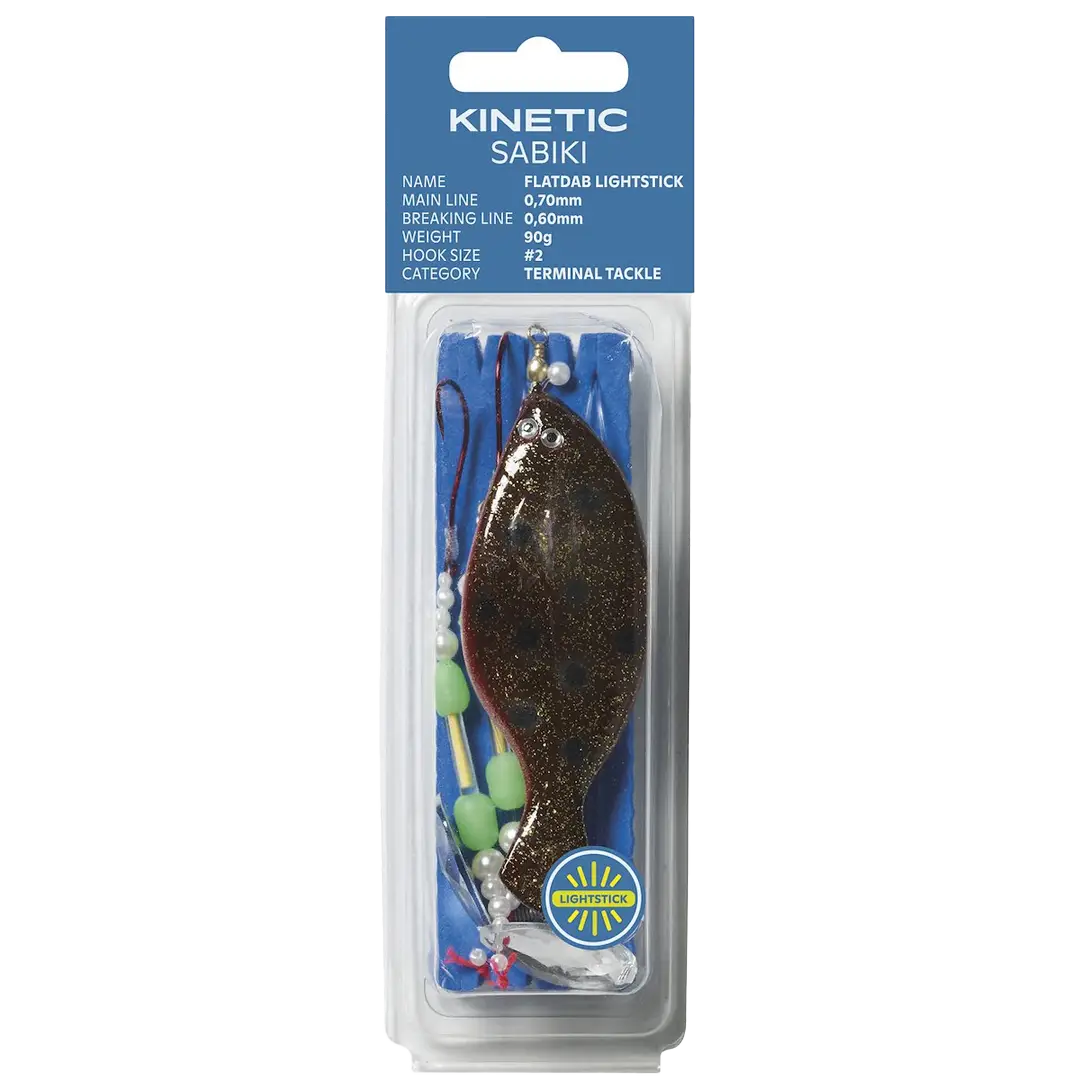 Kinetic Sabiki Flatdab Lightstick Rig Copper/Orange 90gram - Fladfiskeforfang