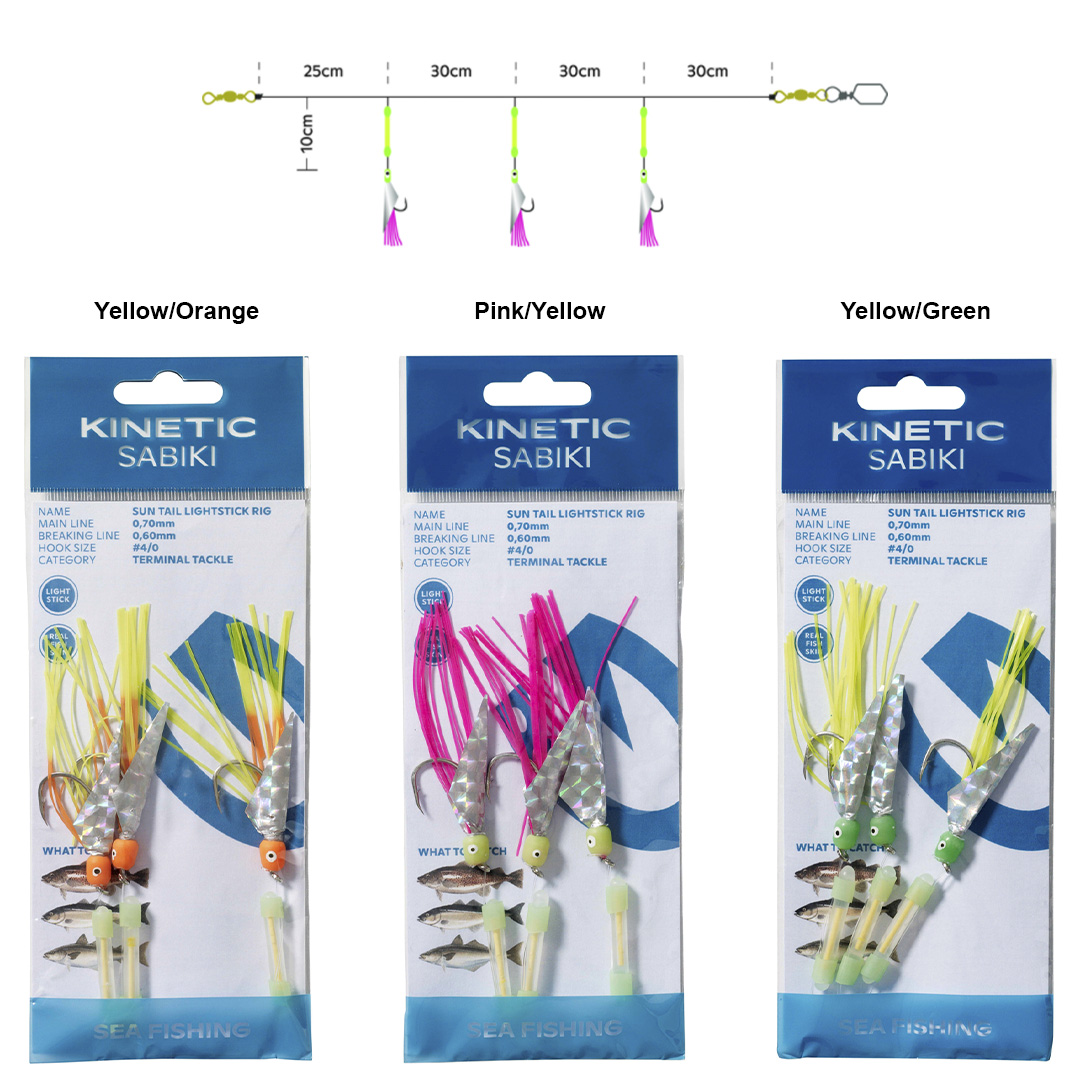 Kinetic Sabiki Sun Tail Lightstick Yellow/Orange - Havforfang
