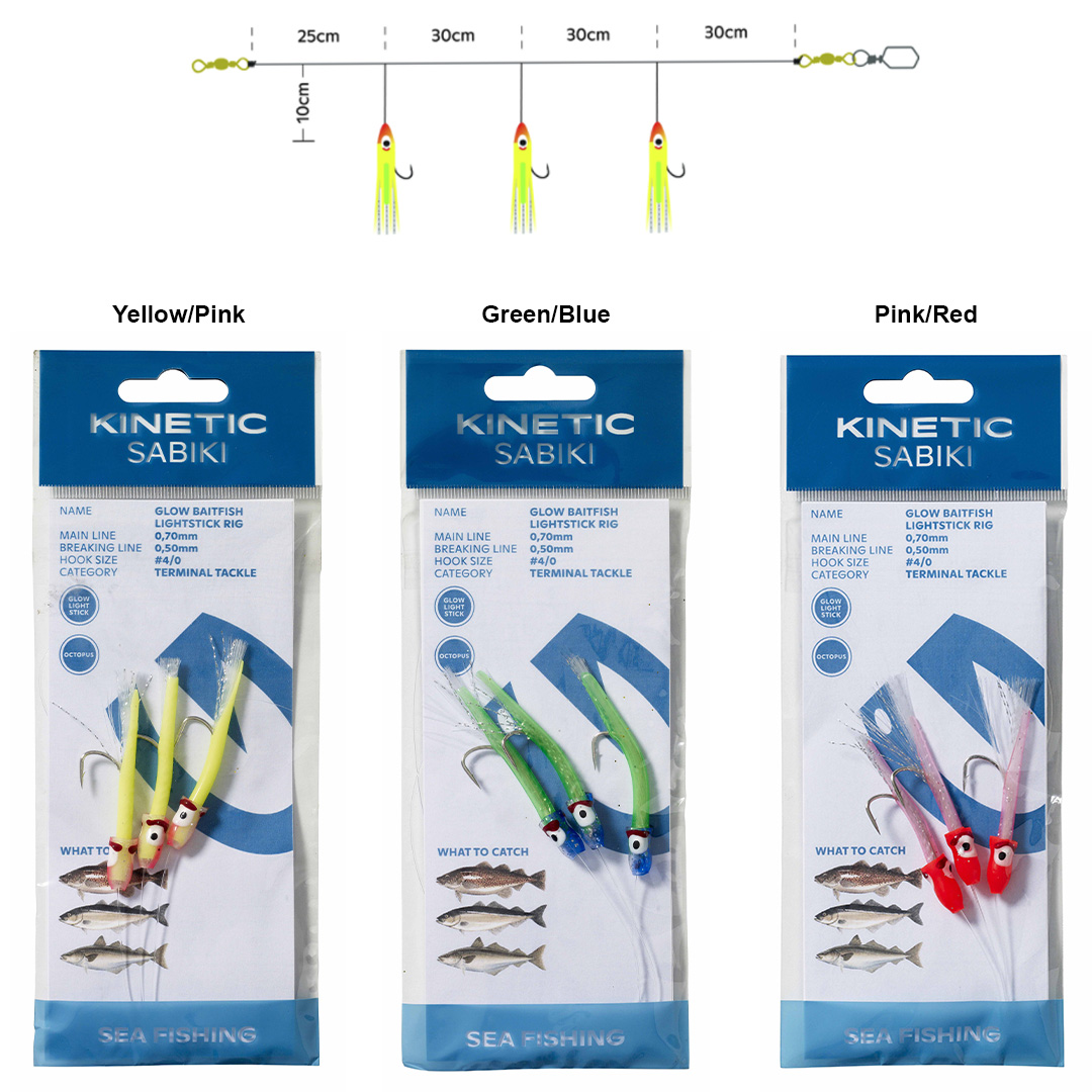 Kinetic Sabiki Glow Baitfish Lightstick Green/Blue - Havforfang