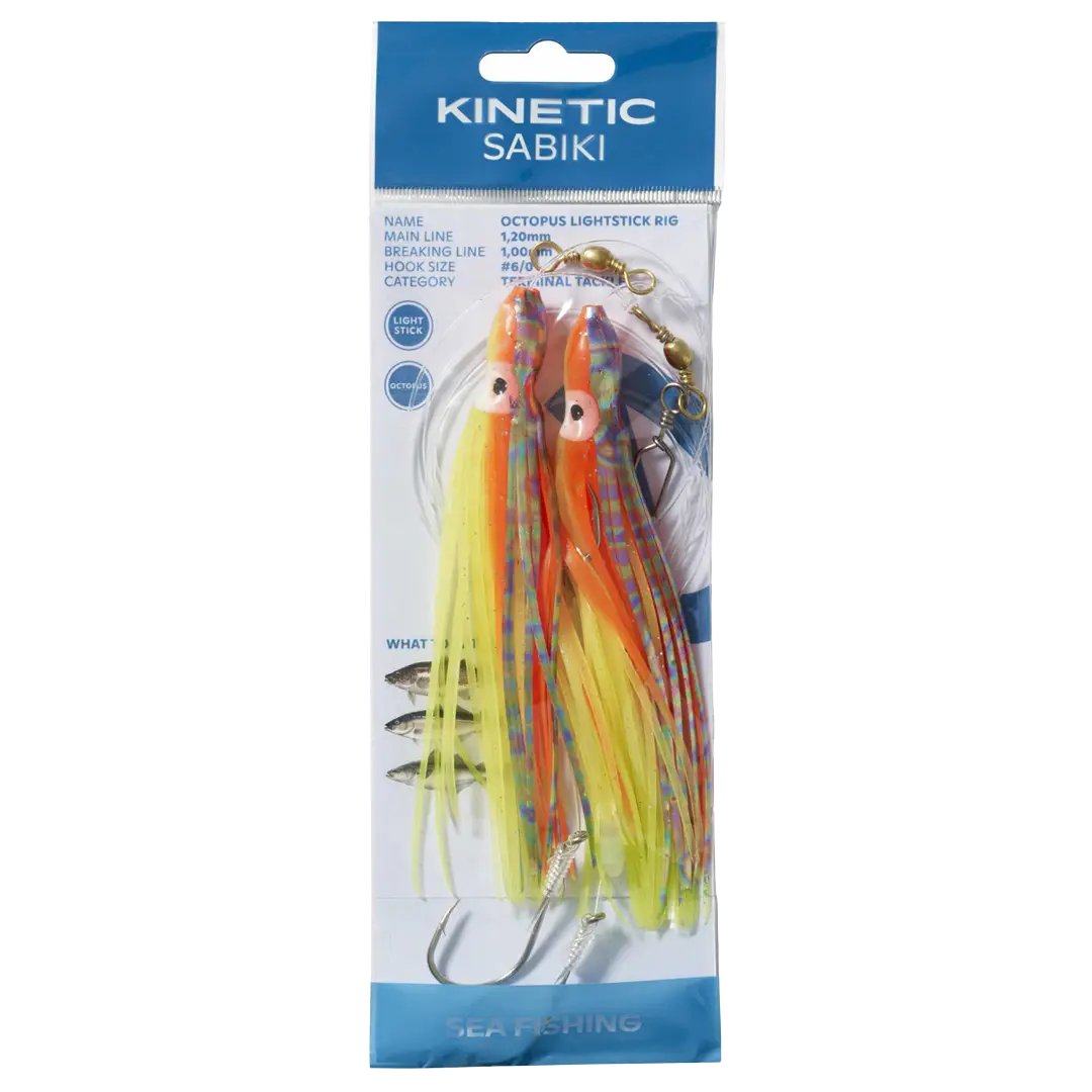Kinetic Sabiki Octopus Lightstick Yellow/Silver - Torskeforfang