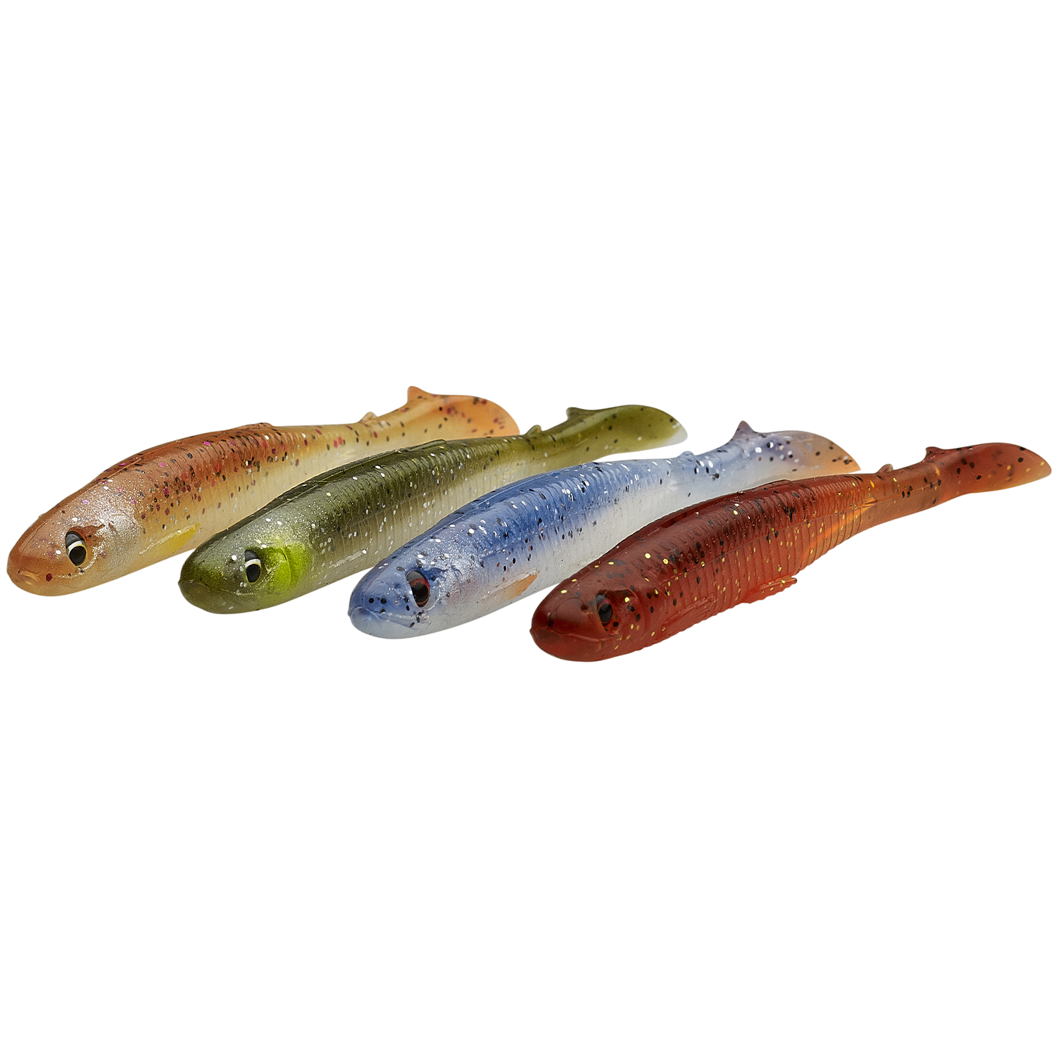 Savage Gear Slender Scoop Shad Mix 4 stk. 11cm 7gram Clear Water - Put & Take