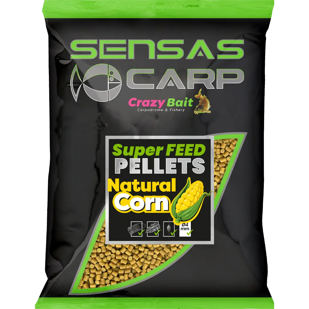 Sensas Super Feed Pellets 650g 4mm Natural Corn - Pellet