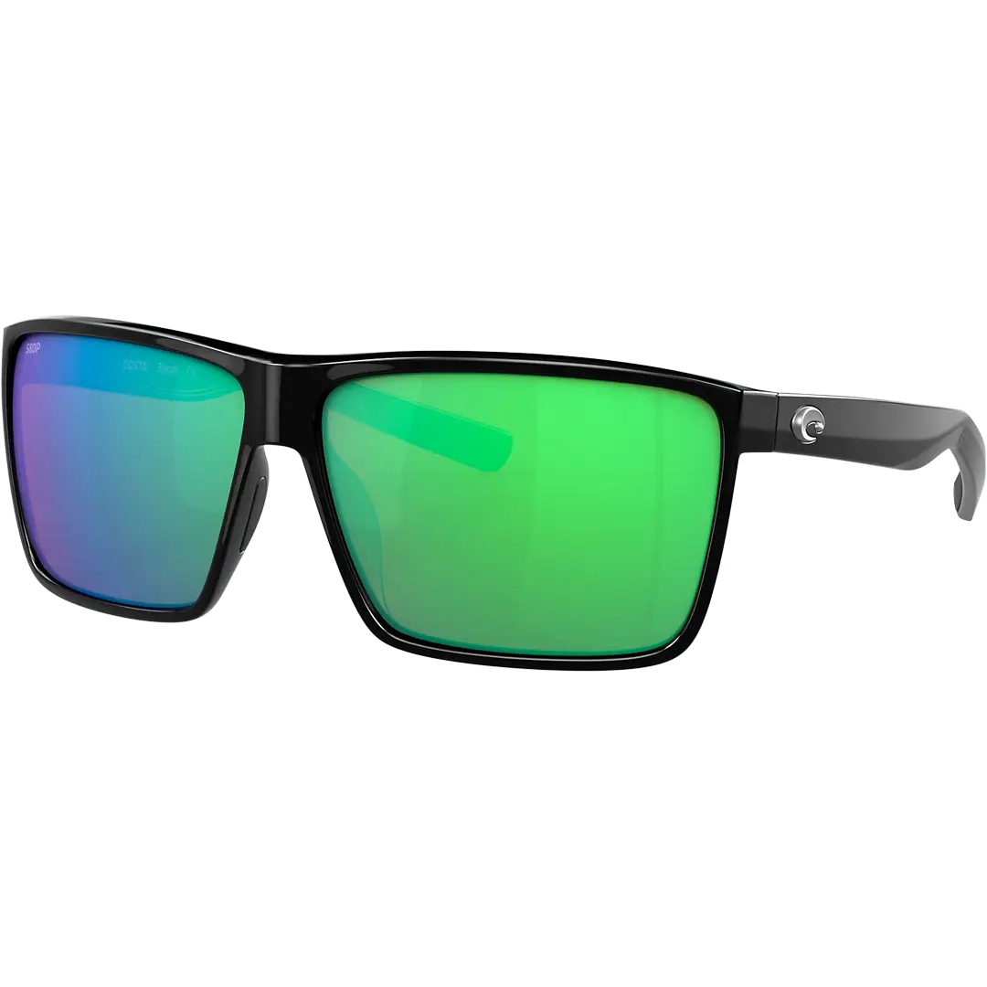 Costa Del Mar Rincon Polaroid Solbriller Shiny Black Polycarbonate Green Mirror - Fiskebriller
