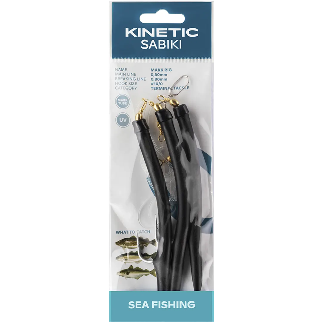 Kinetic Sabiki Makk Rig Sort st. 10/0 - Torskeforfang