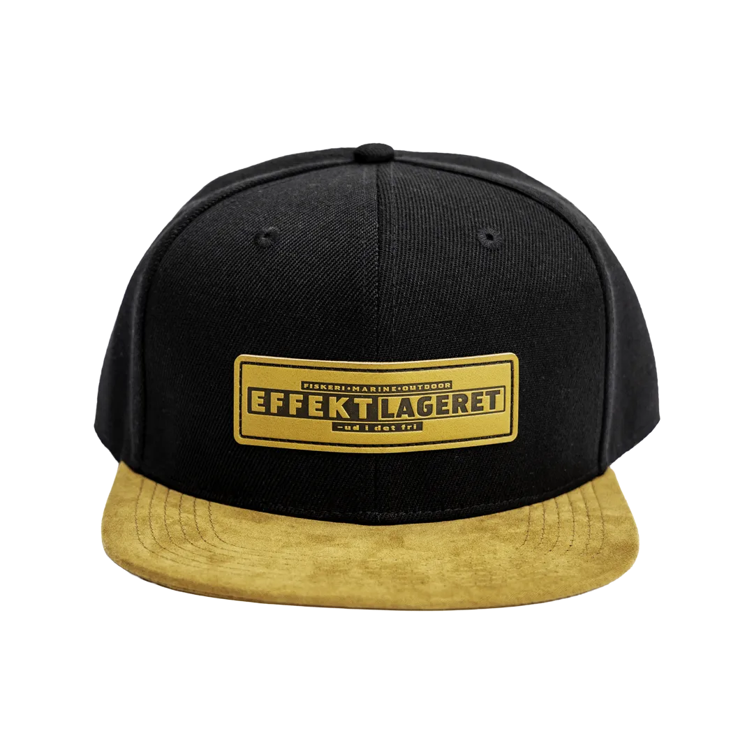 Effekt Wear - Effektlageret Logo Cap Sort/Brun m. Logo Læder Patch - Caps