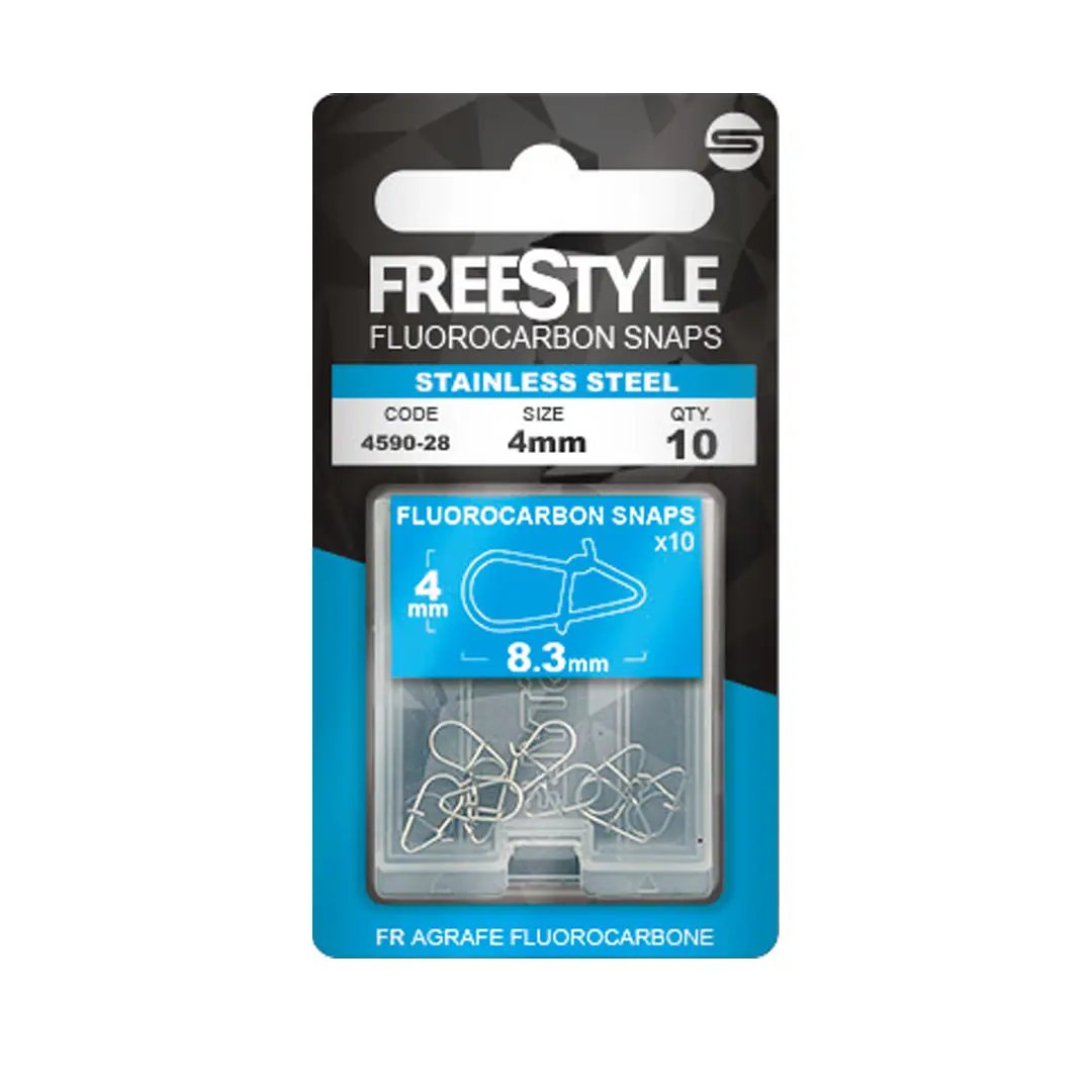 Spro Freestyle Reload Stainless Fluoro Snaps 4mm - Blinklåse/Svirvel