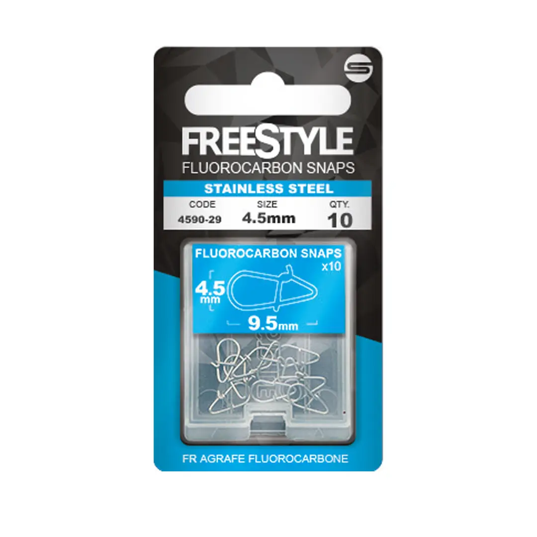 Spro Freestyle Reload Stainless Fluoro Snaps 4,5mm - Blinklåse/Svirvel