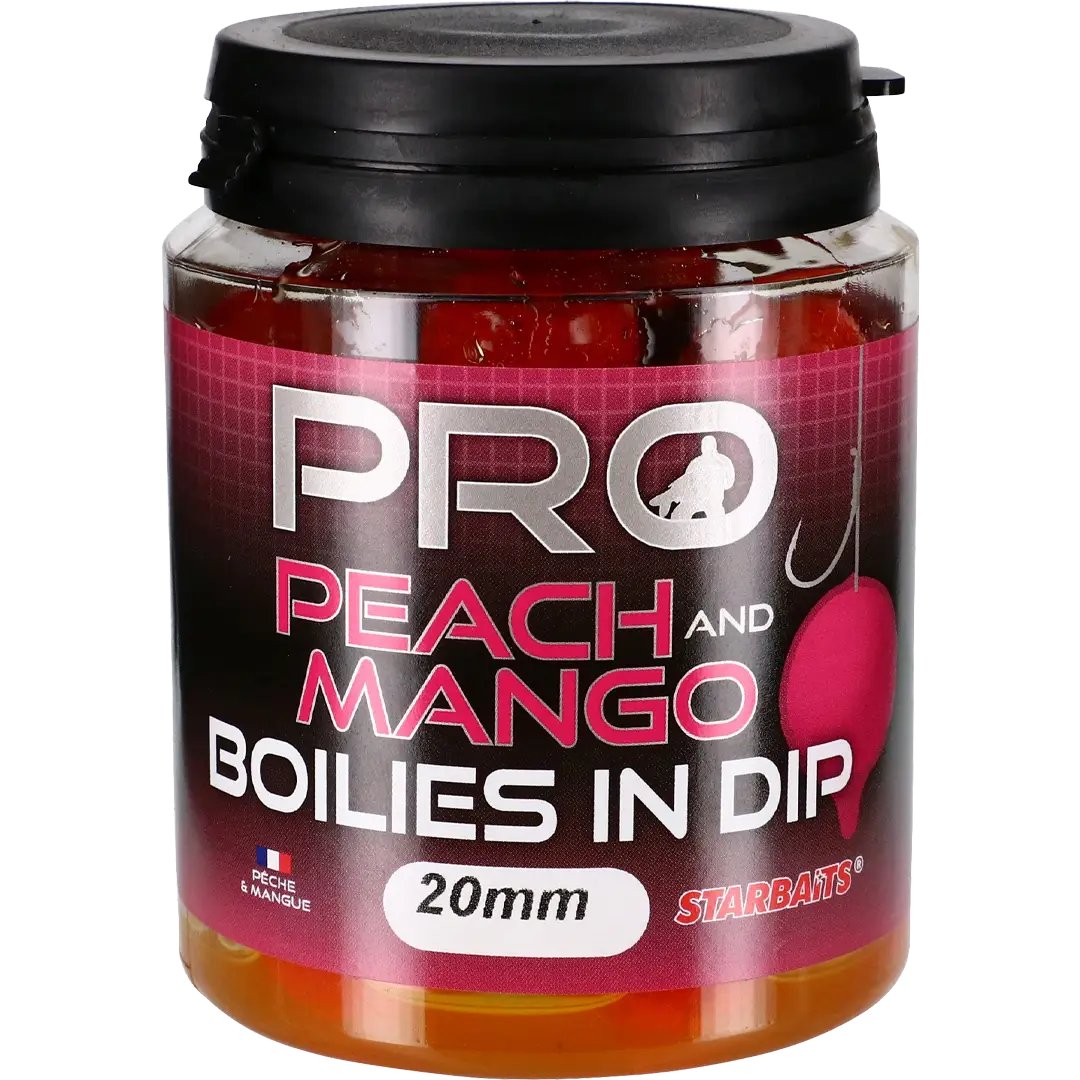 Starbaits Pro-Biotic Boilies In Dip 20mm Peach & Mango - Boilie