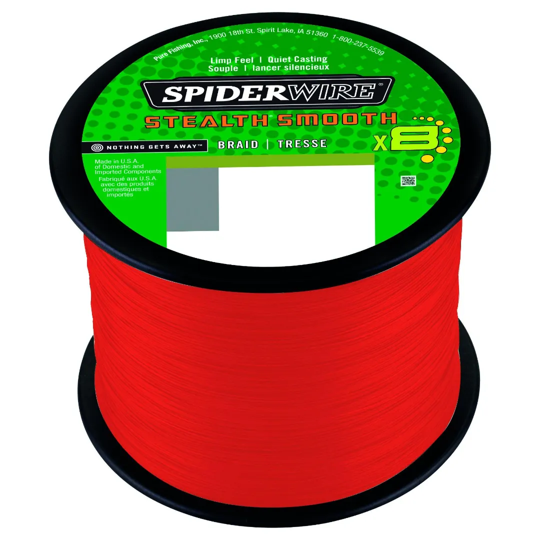Spiderwire Stealth Smooth 8 Code Red Påspoling og løssalg 0,06mm 5,4kg - Spole Line