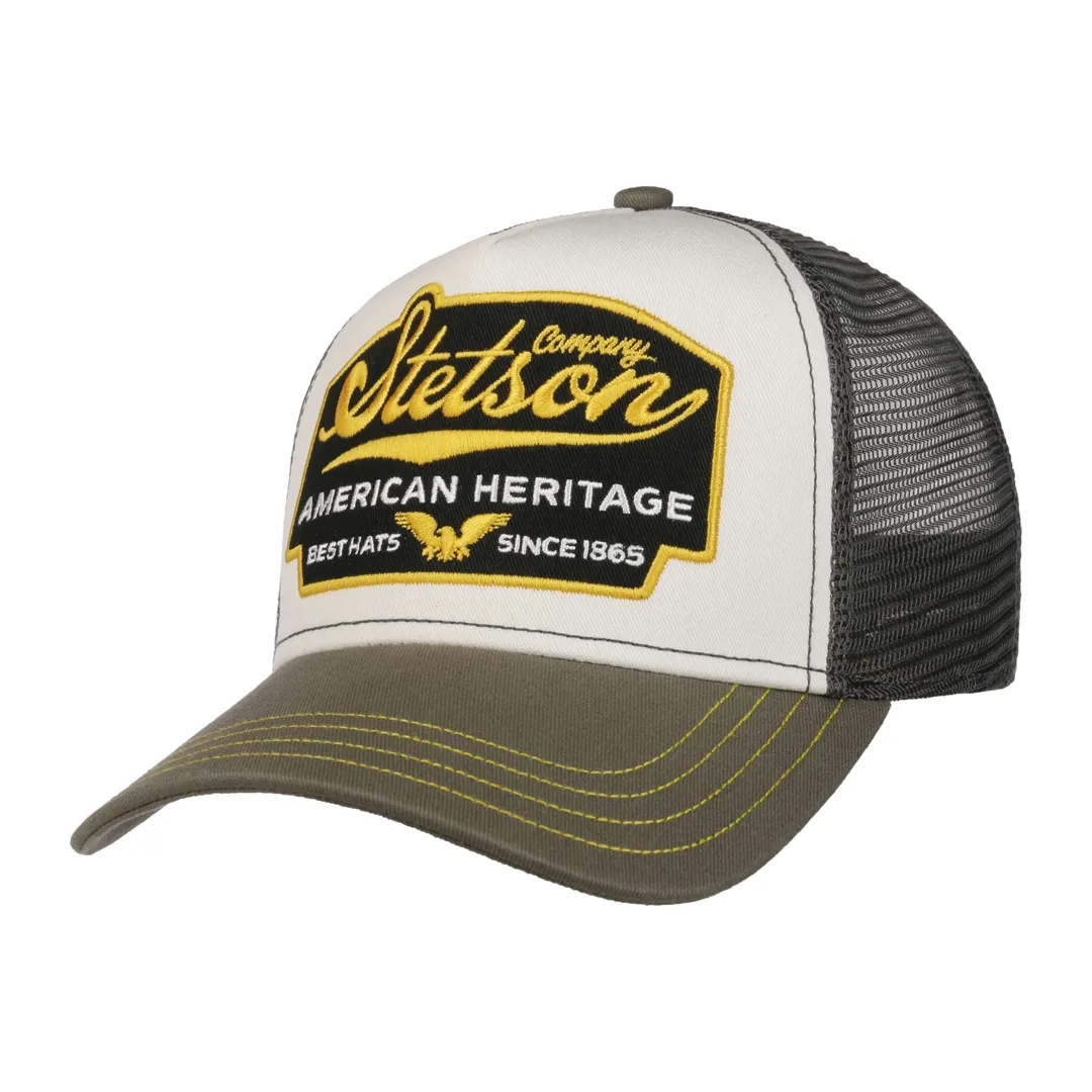 Stetson Trucker Cap American Heritage Olive/White - Caps