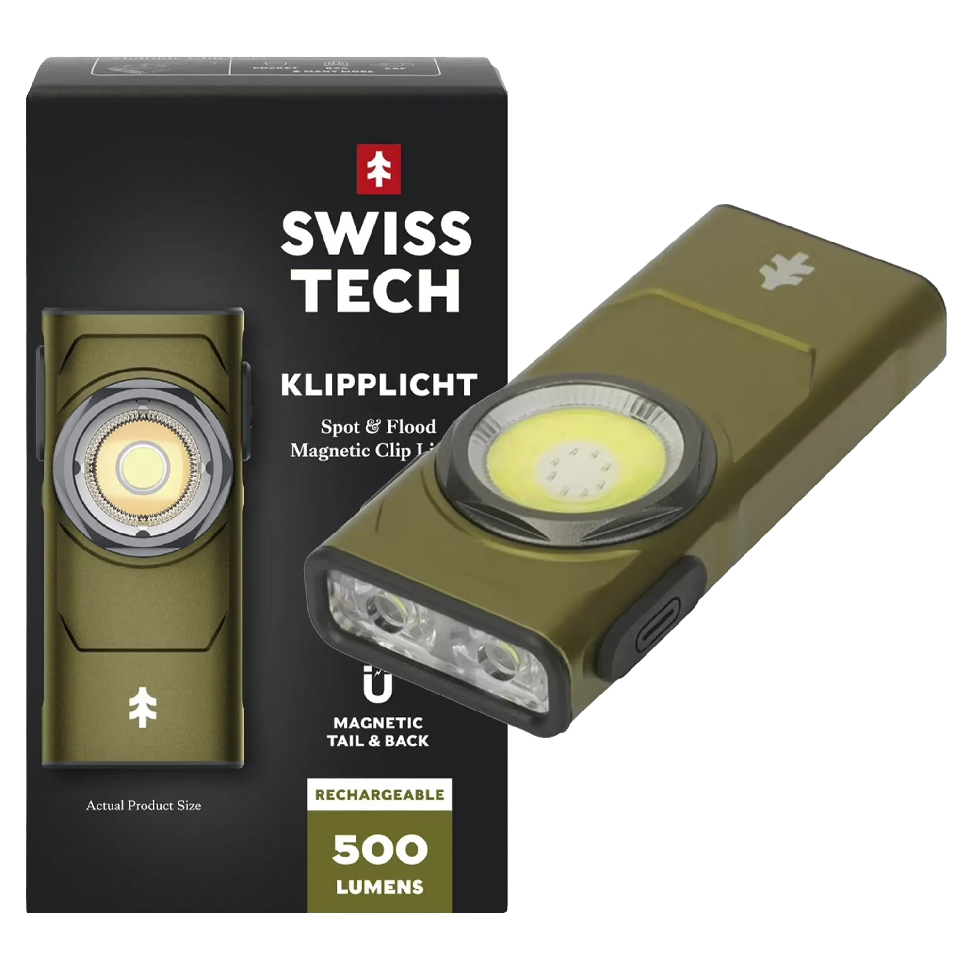 Swisstech Klipplicht 500LM Magnetisk Lommelygte - Lommelygter