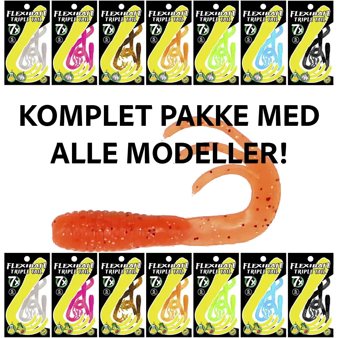 OGlures - Skull Gear Flexibait Triple Tail Collection Pakke - Put & Take