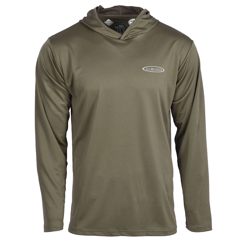 Vision Bamboo Bug & UV Hoodie REST Olive M - Trøjer