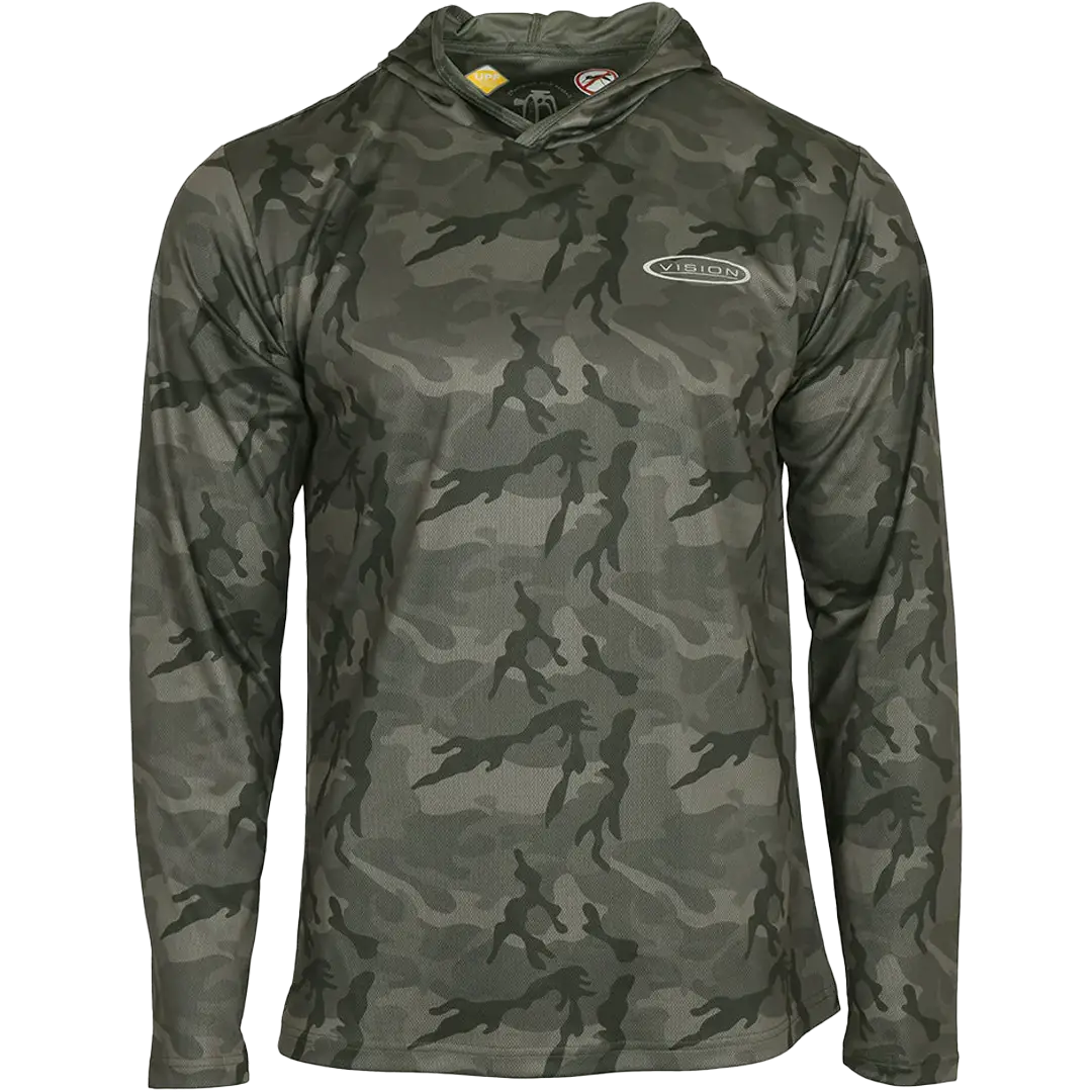 Vision Bamboo Bug & UV Hoodie Camo L - Mellemlag