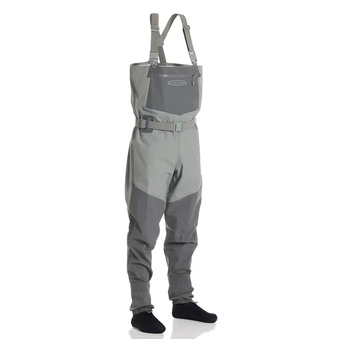 Vision Koski Grey Stocking Foot Waders XL King - Åndbare waders