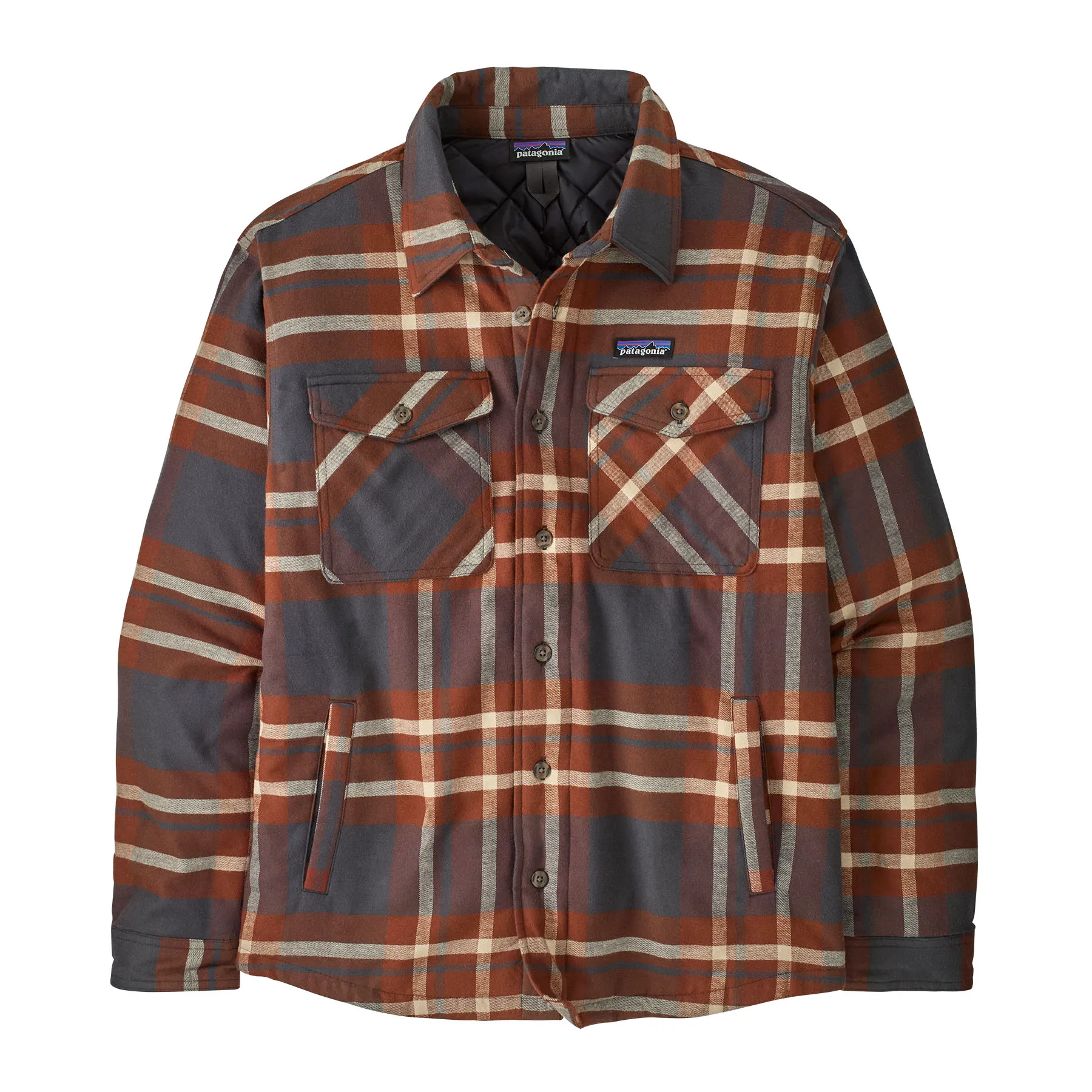 Patagonia M's Insulated Fjord Flannel Shirt AIBL (Ashore: Ink Black) M - Fiskeskjorter