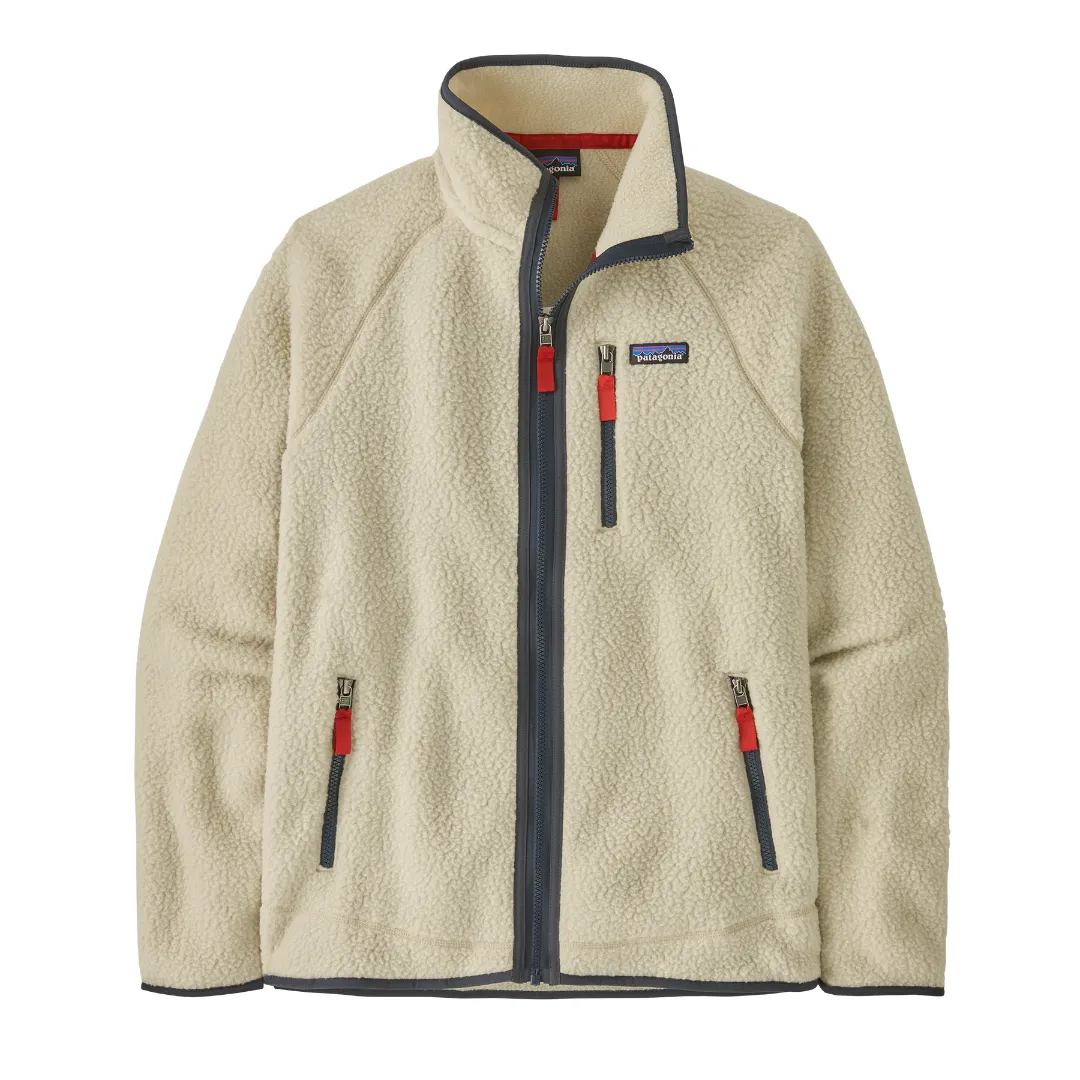 Patagonia Men's Retro Pile Fleece Jacket PNSM (Pelican w/Smolder Blue) 2XL - Fleecejakker